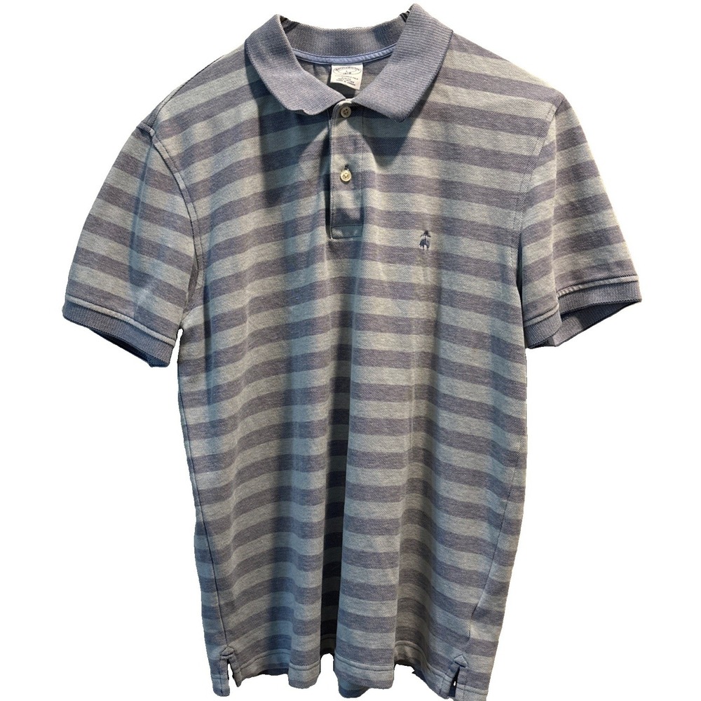 Brooks Brothers Performance Polo slim fit Light Blue Striped Blue Men's L